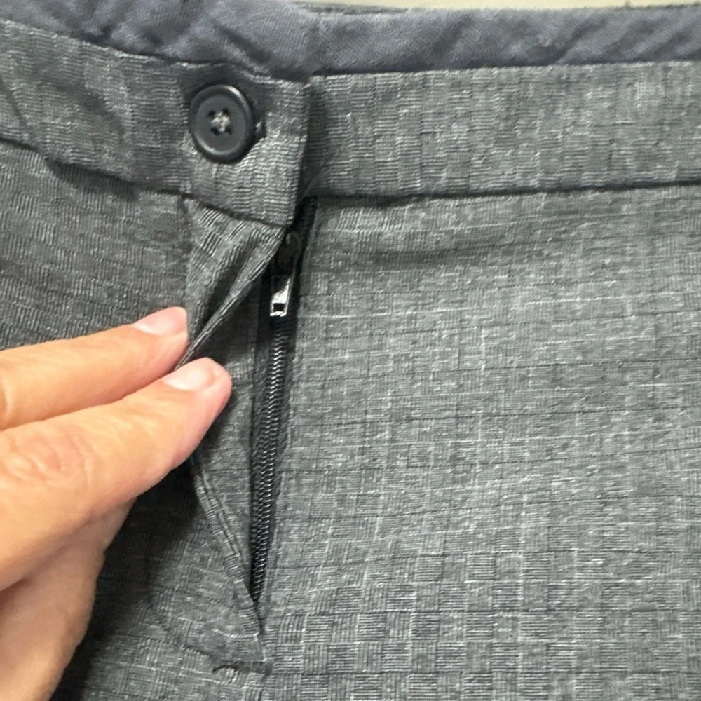DKNY Charcoal Gray Straight-Leg Ponte Pants with Zip Pockets A29